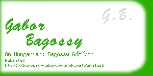 gabor bagossy business card